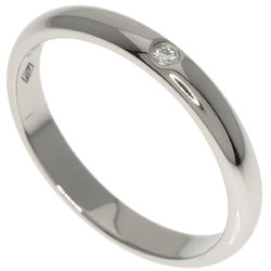 Cartier Classic Wedding Band 1P Diamond #49 Ring Platinum PT950 Women's CARTIER