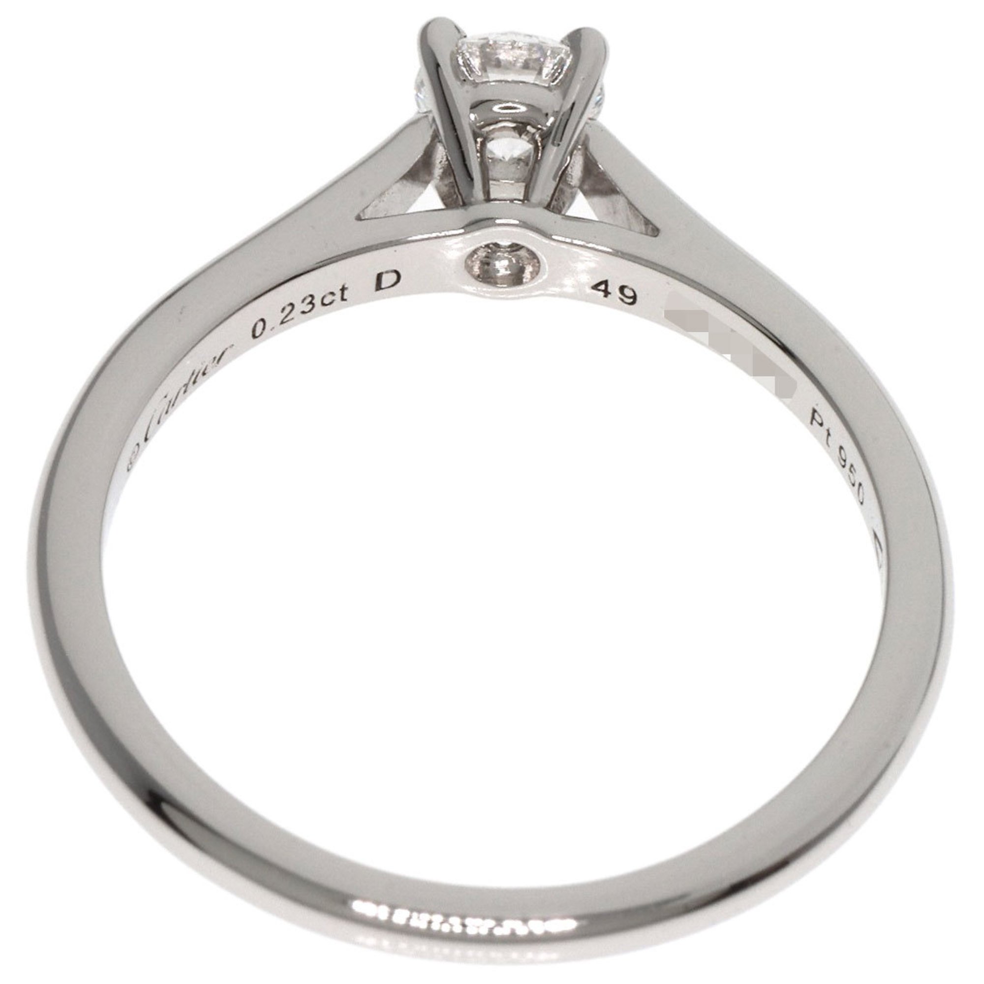 Cartier Solitaire Diamond #49 Ring Platinum PT950 Women's CARTIER