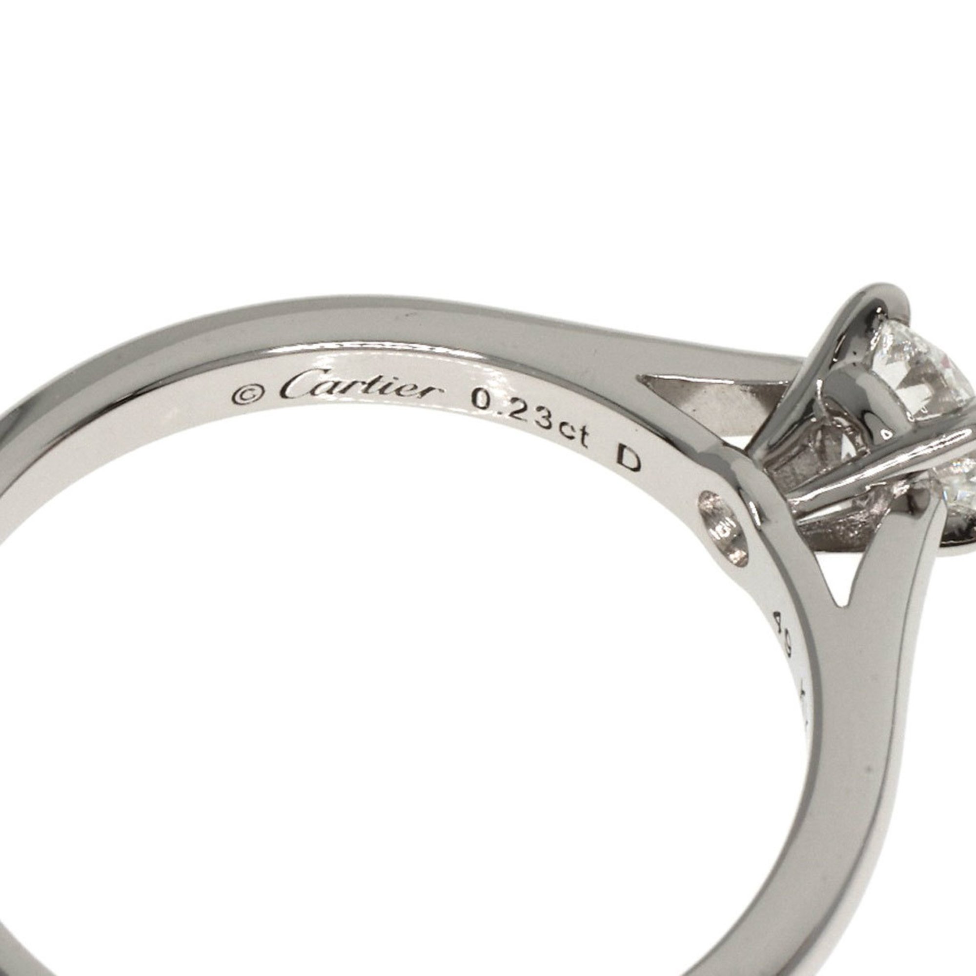 Cartier Solitaire Diamond #49 Ring Platinum PT950 Women's CARTIER