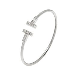 Tiffany T Diamond Wire M K18WG White Gold Bangle