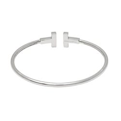 Tiffany T Diamond Wire M K18WG White Gold Bangle