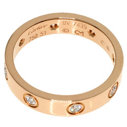 Cartier Love Ring Full Diamond #51 K18 Pink Gold Women's CARTIER