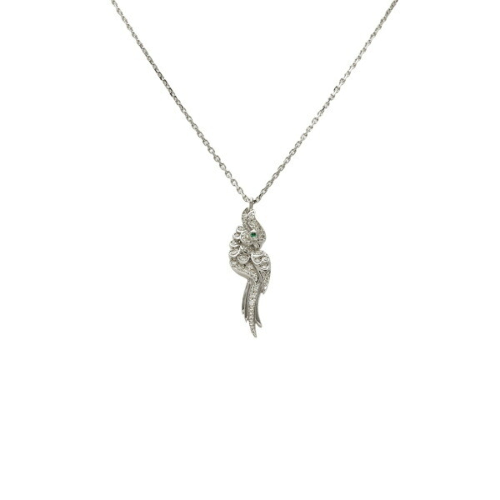 Cartier parrot motif K18WG white gold necklace