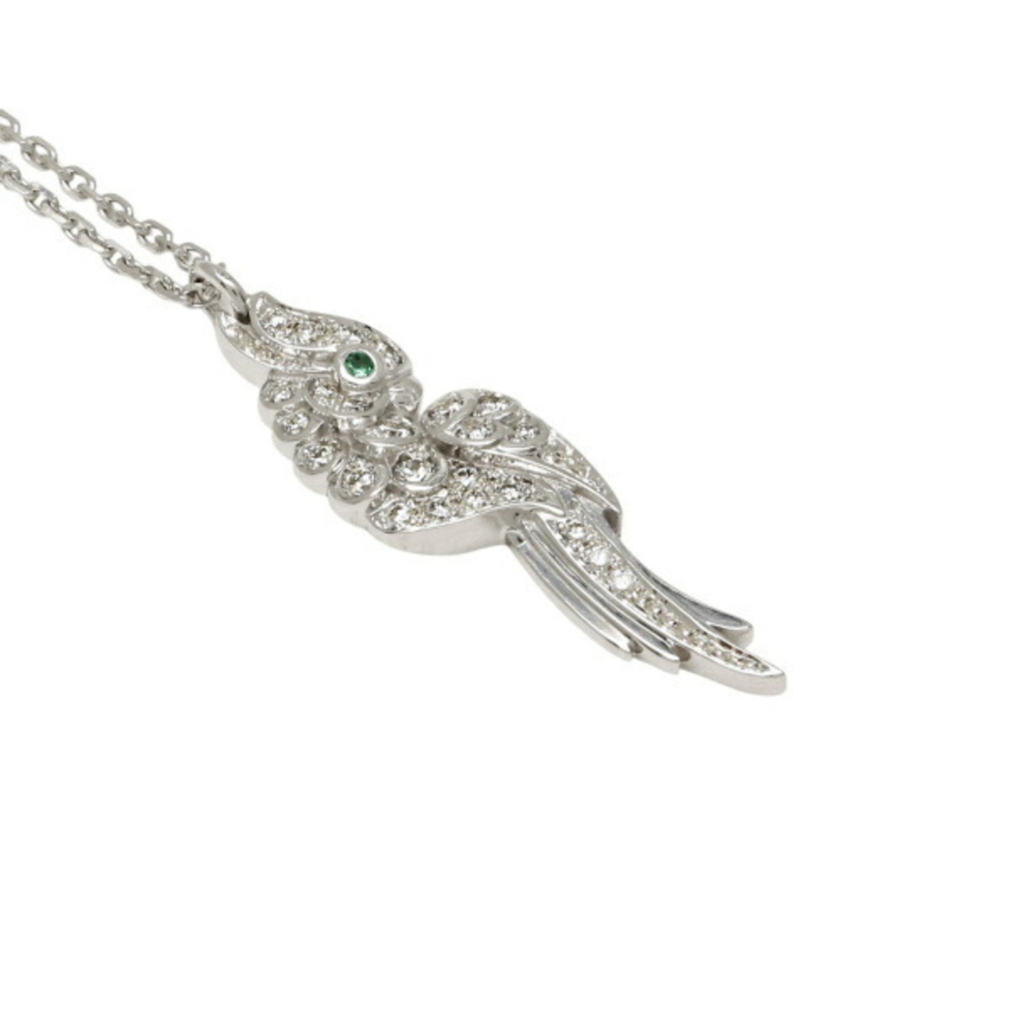 Cartier parrot motif K18WG white gold necklace