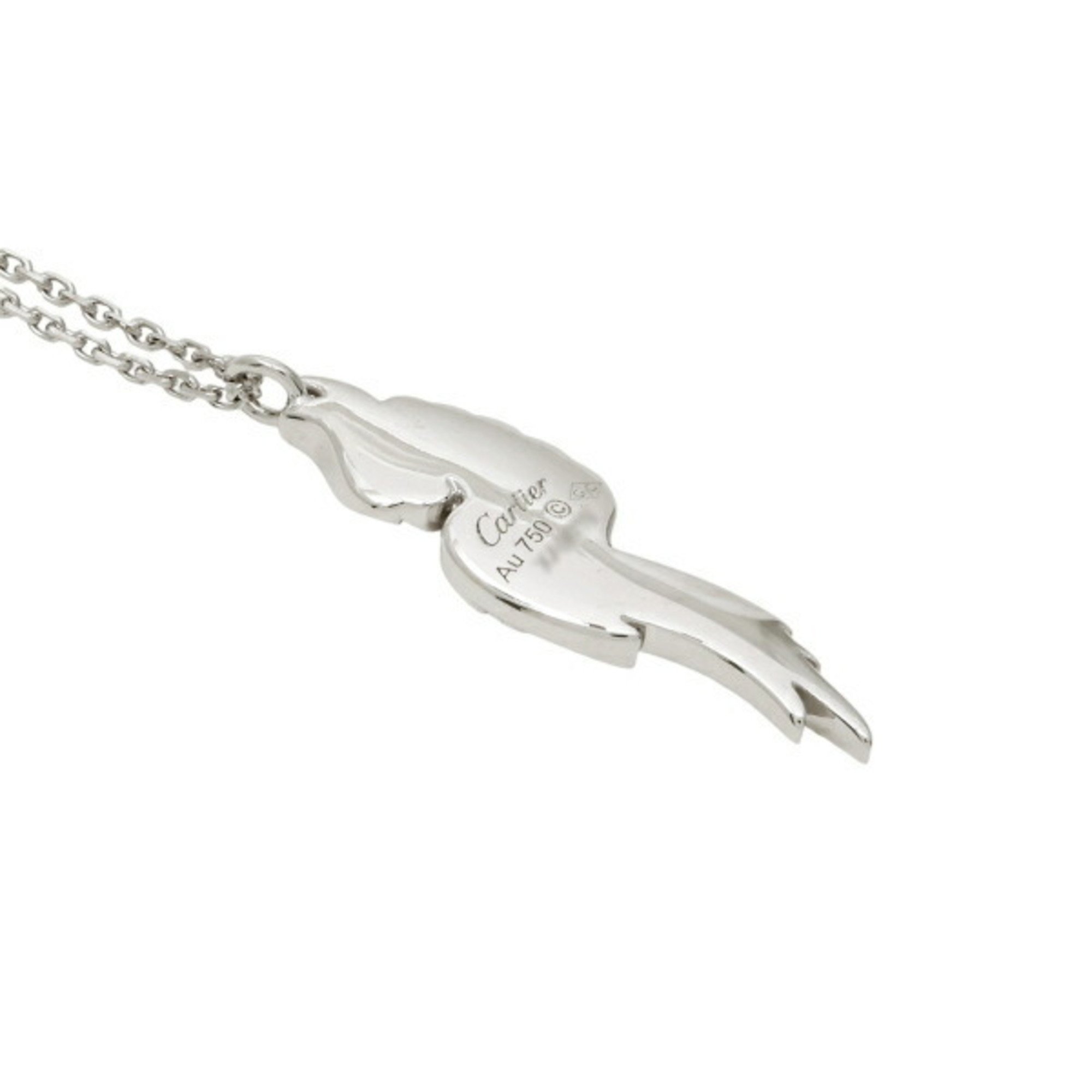 Cartier parrot motif K18WG white gold necklace