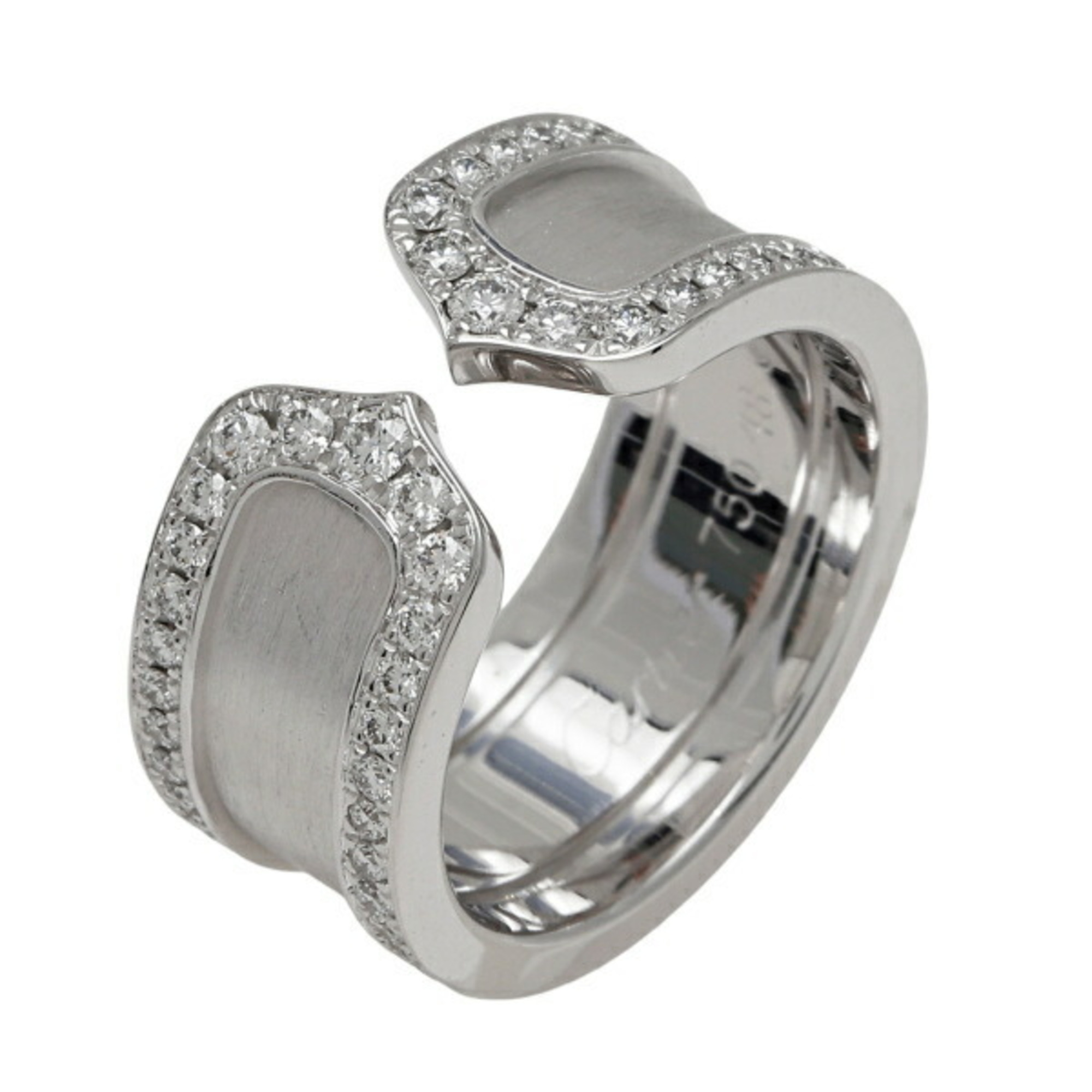 Cartier 2C C De Wide LM K18WG White Gold Ring