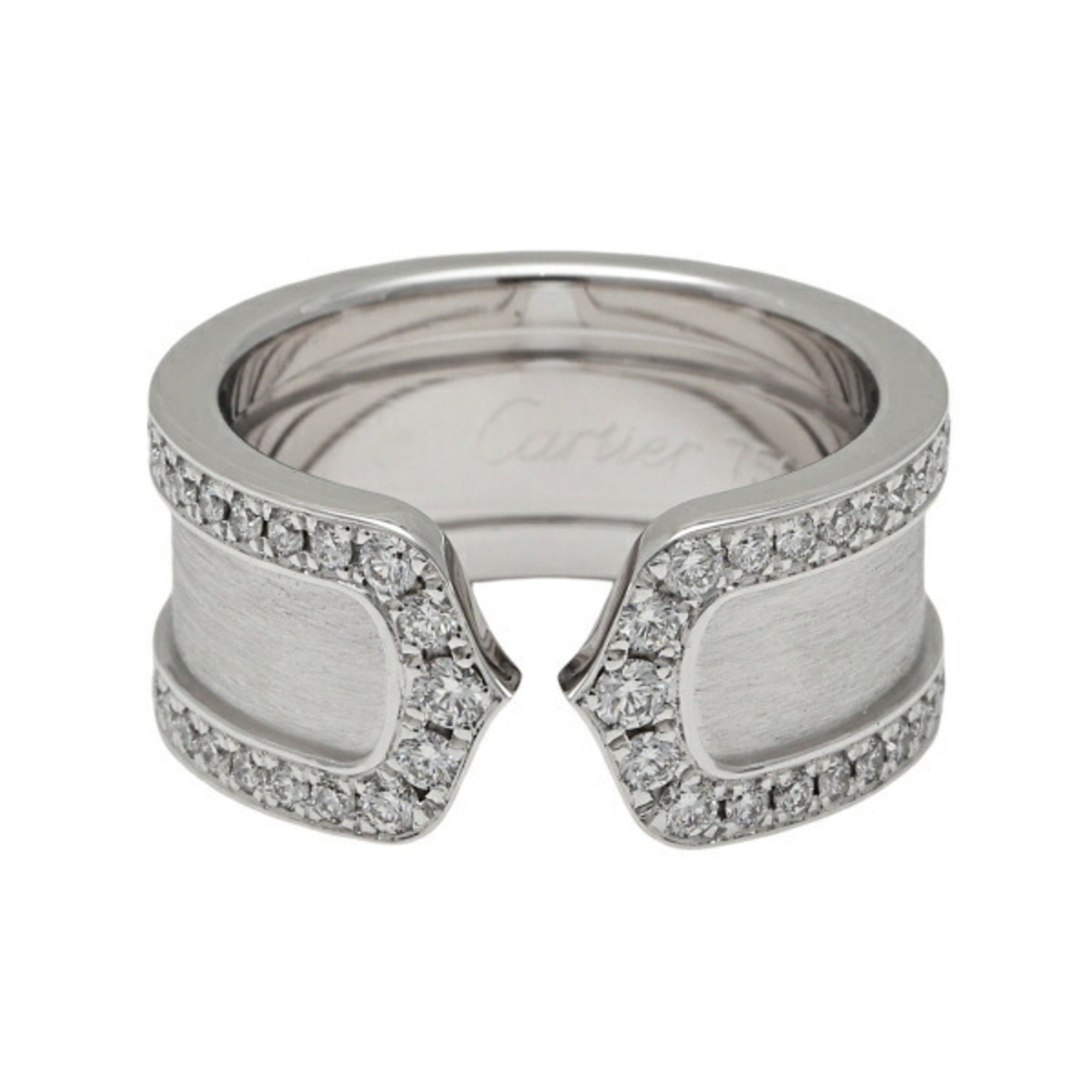 Cartier 2C C De Wide LM K18WG White Gold Ring