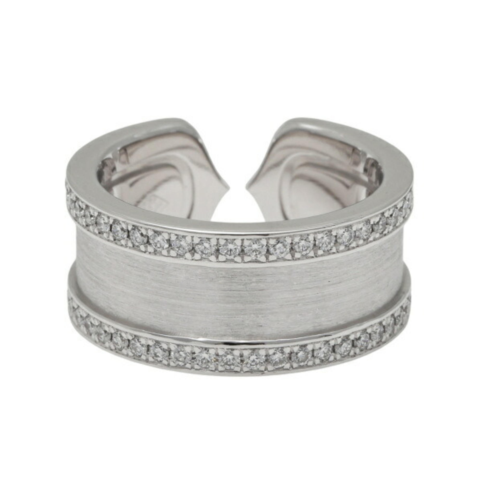 Cartier 2C C De Wide LM K18WG White Gold Ring