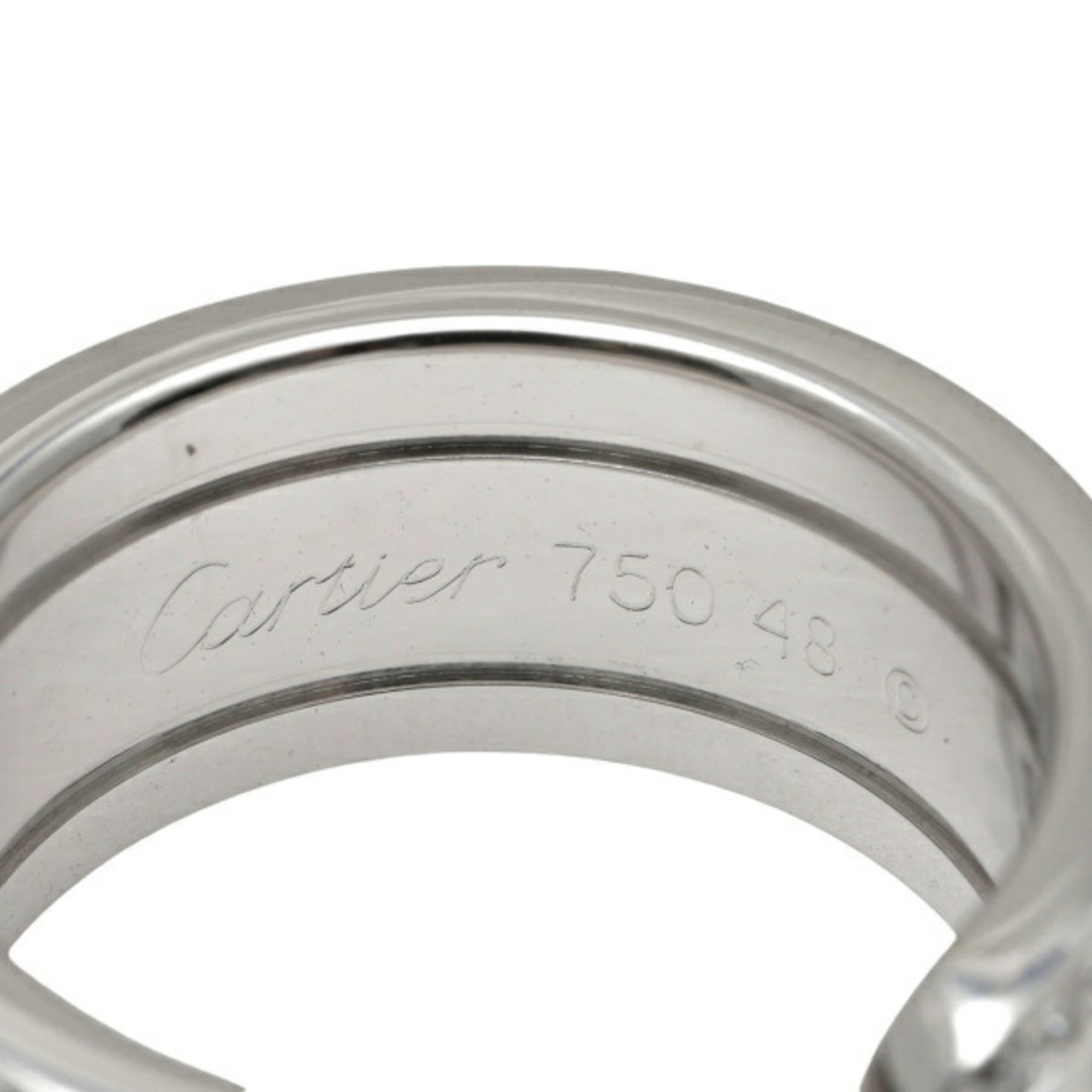 Cartier 2C C De Wide LM K18WG White Gold Ring