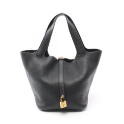 Hermes HERMES Picotin Lock MM Handbag Bag Taurillon Clemence Women's Black