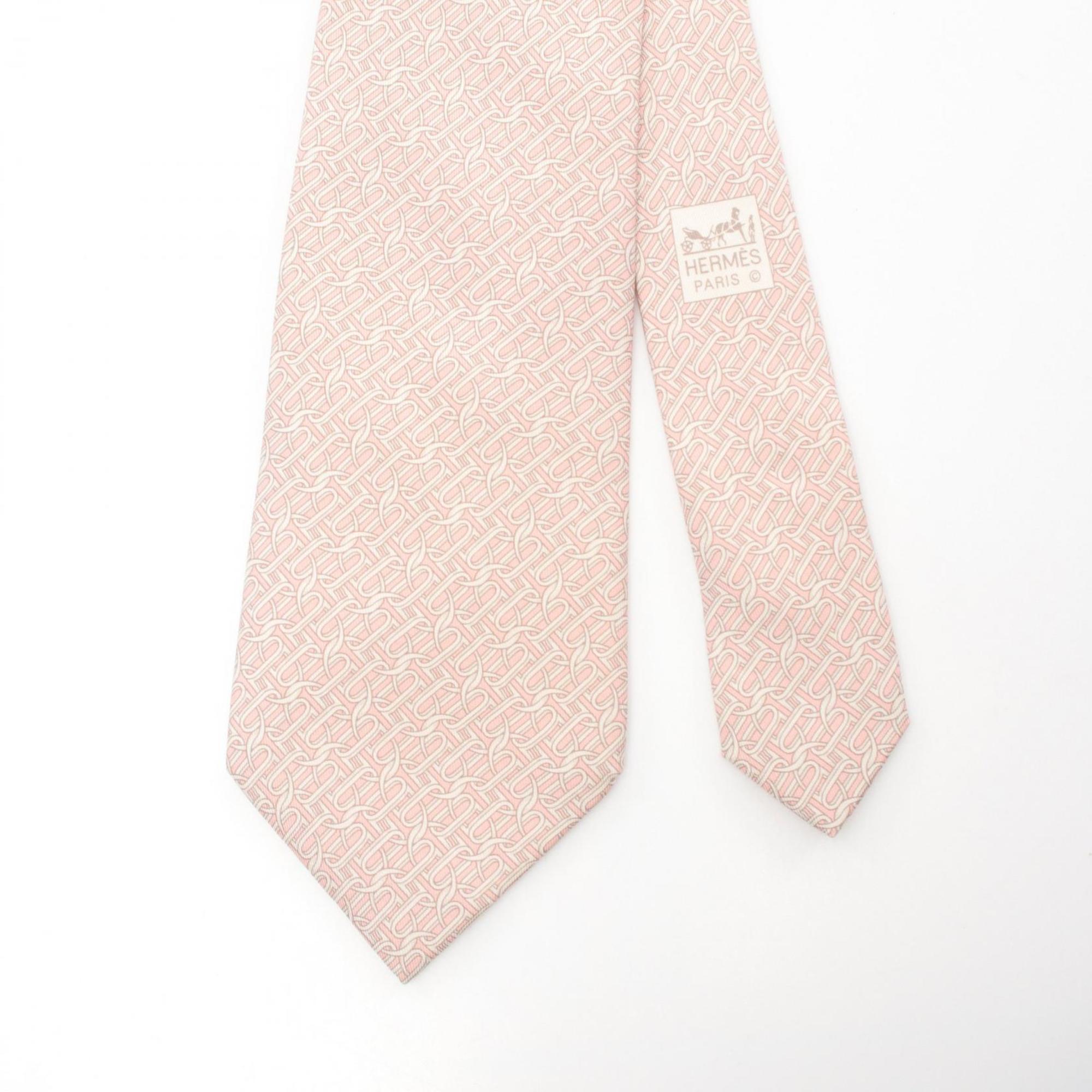 HERMES Necktie Clothing Silk Men's Pink