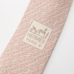 HERMES Necktie Clothing Silk Men's Pink