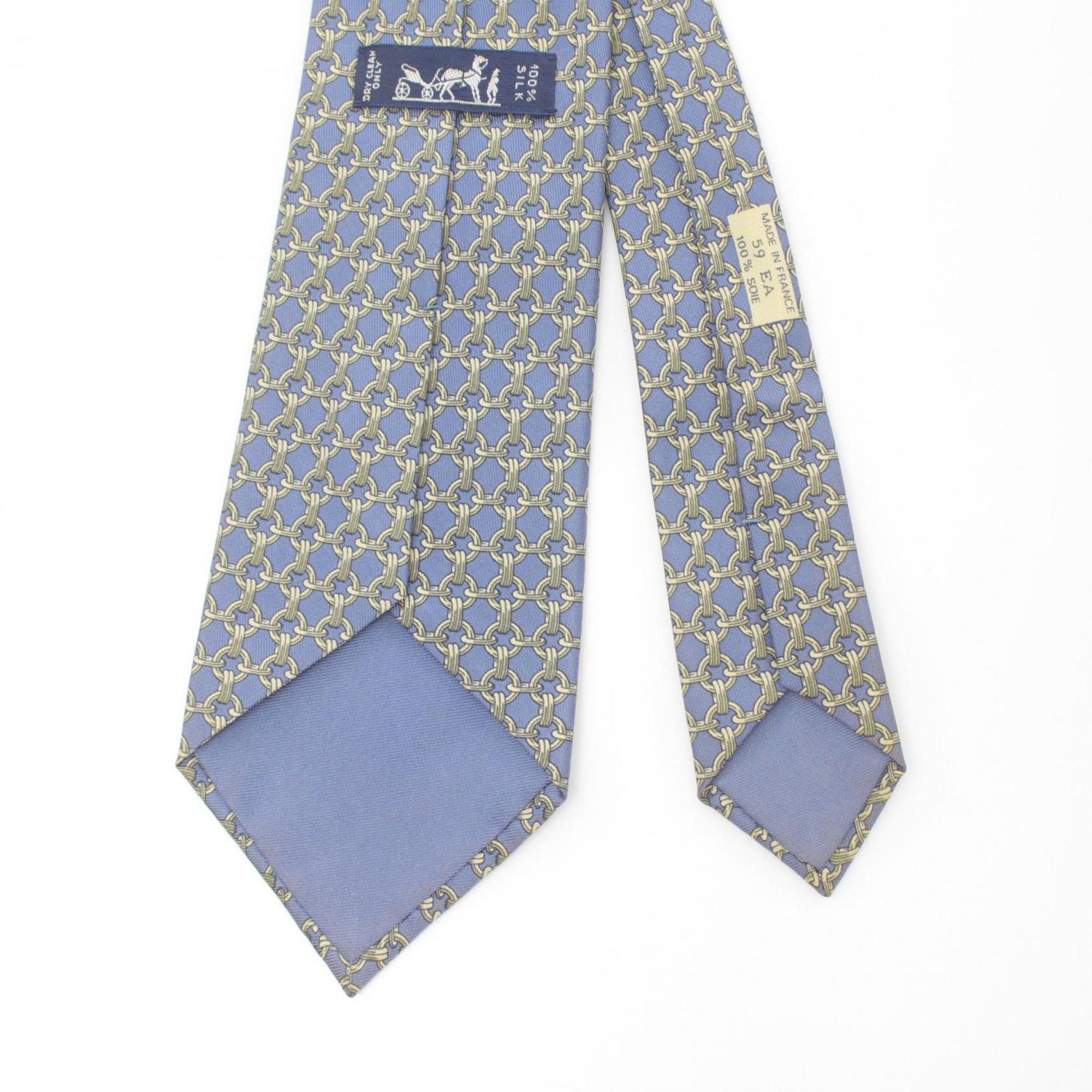 Hermes HERMES Necktie Clothing Silk Men's Blue Yellow