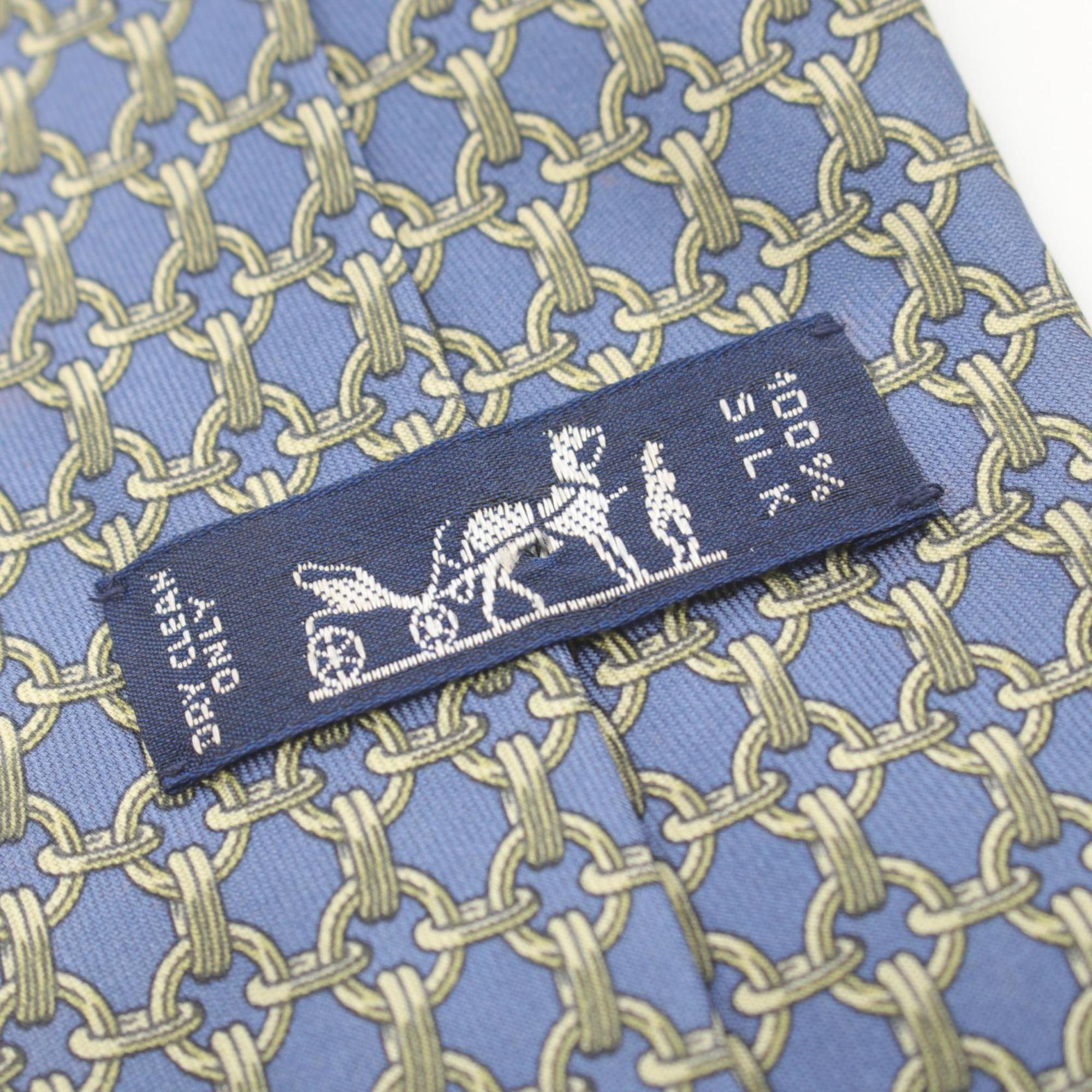 Hermes HERMES Necktie Clothing Silk Men's Blue Yellow