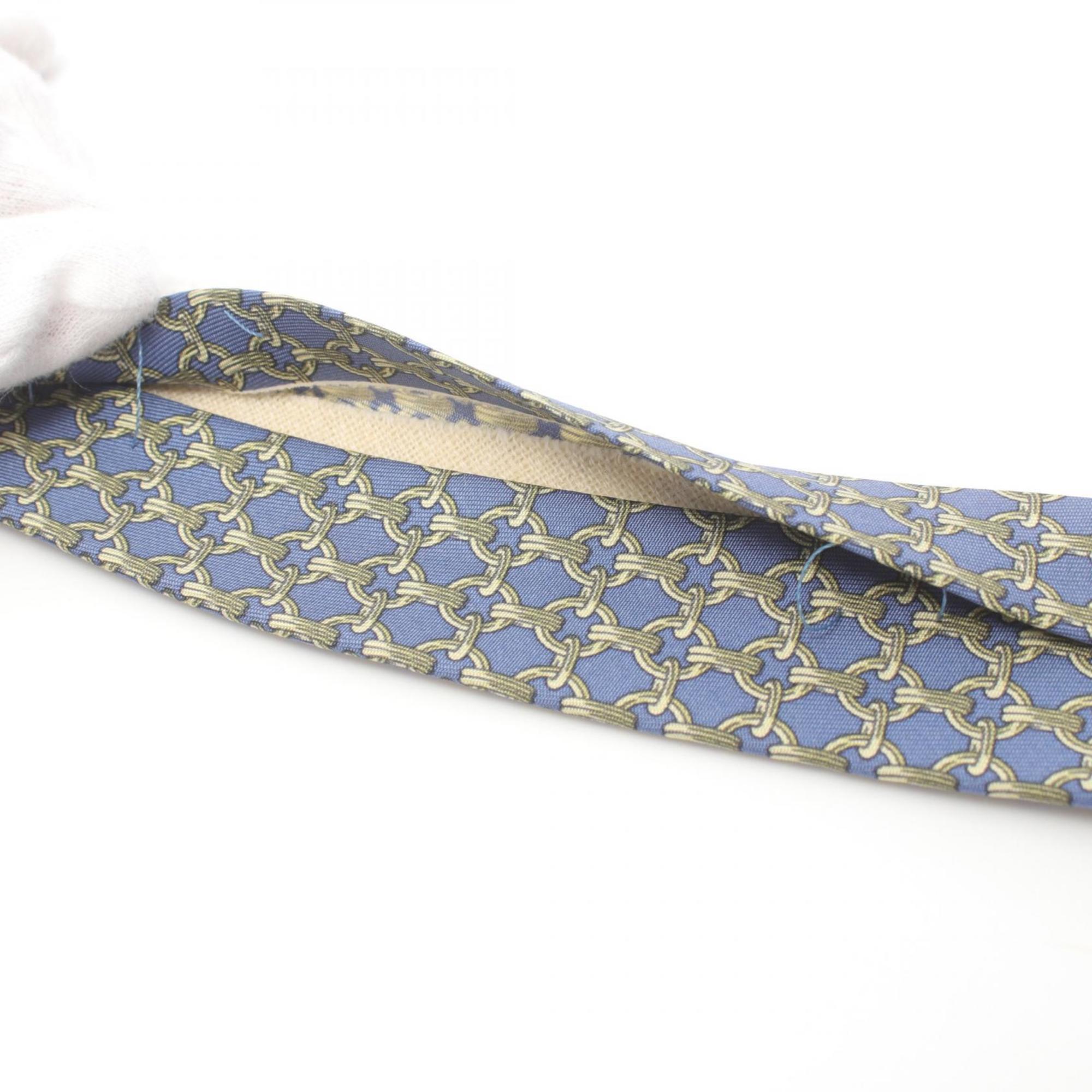 Hermes HERMES Necktie Clothing Silk Men's Blue Yellow