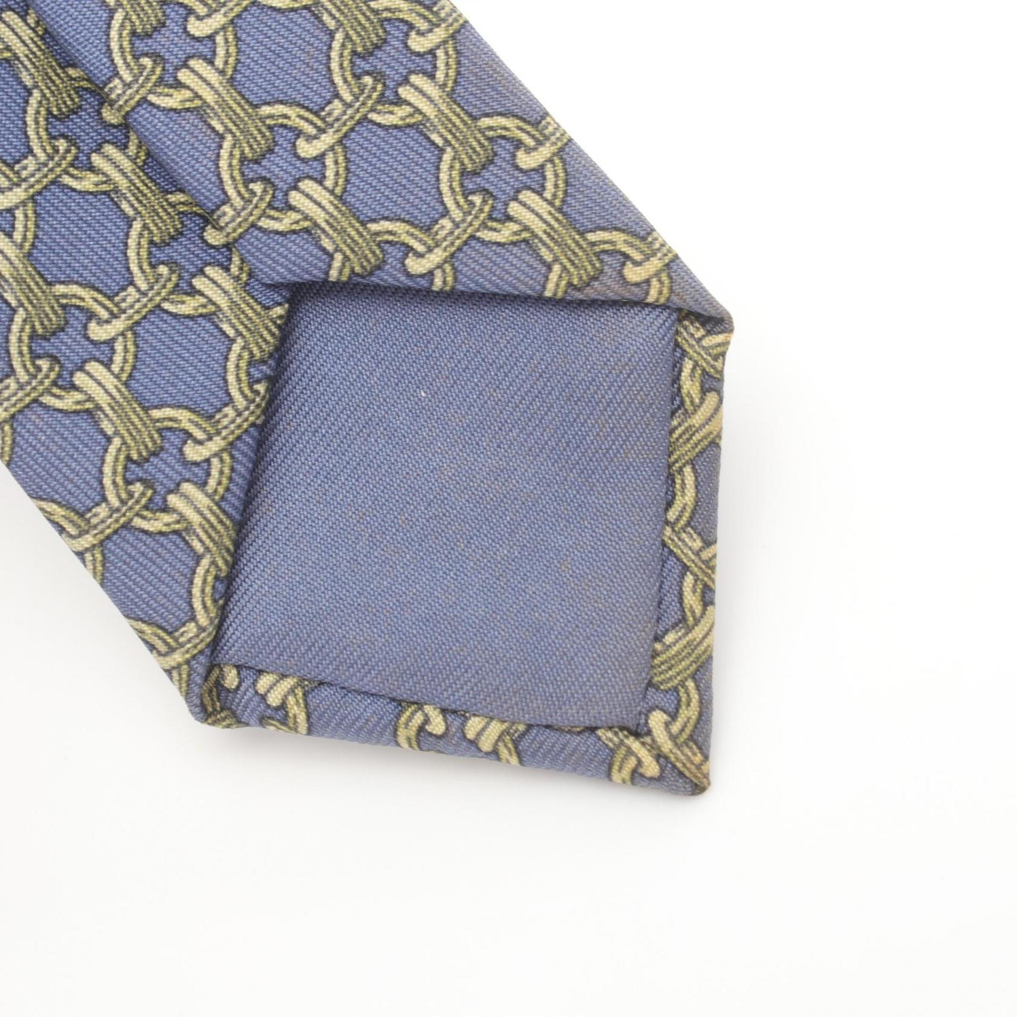 Hermes HERMES Necktie Clothing Silk Men's Blue Yellow