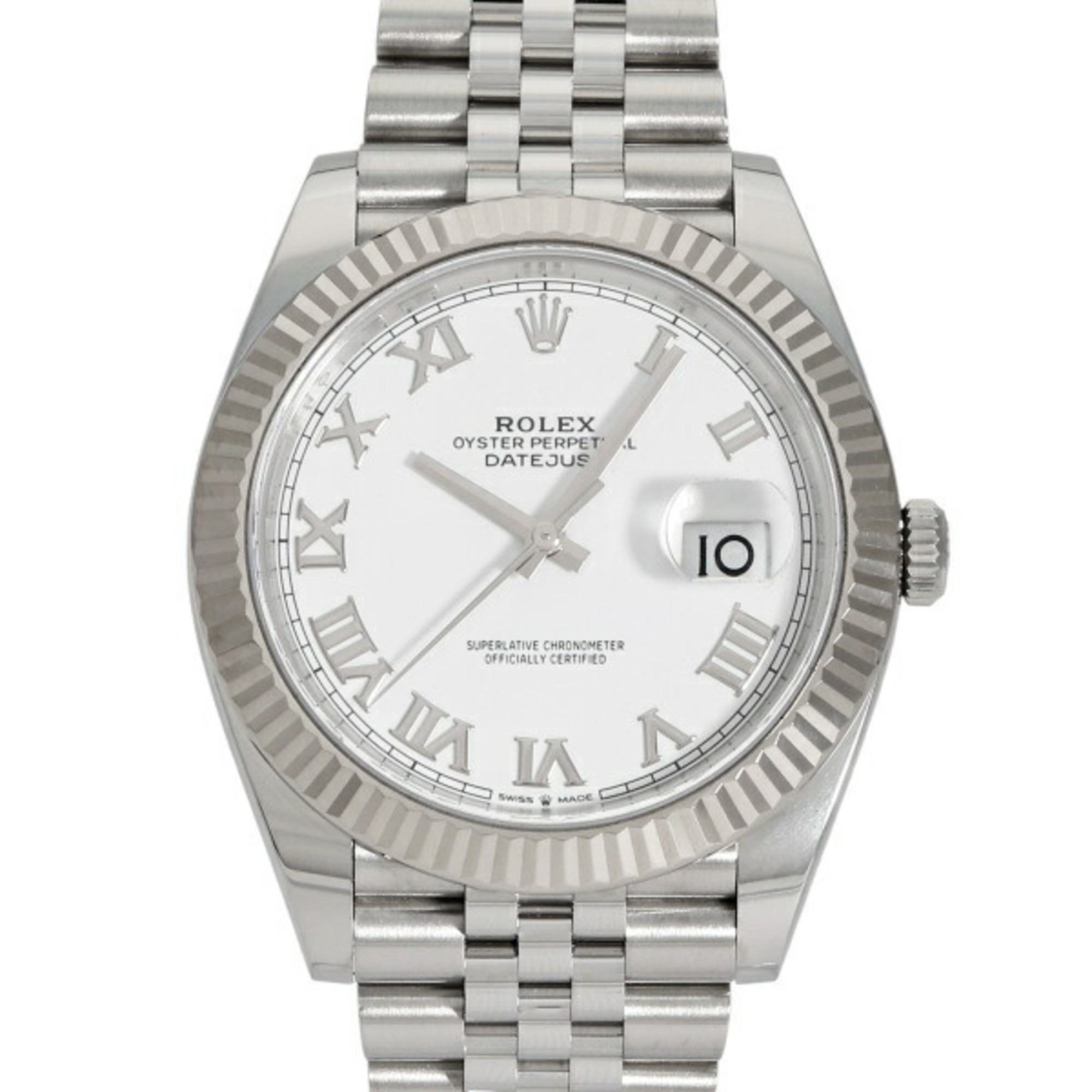 Rolex ROLEX Datejust 41 126334 White Roman Dial Wristwatch Men's