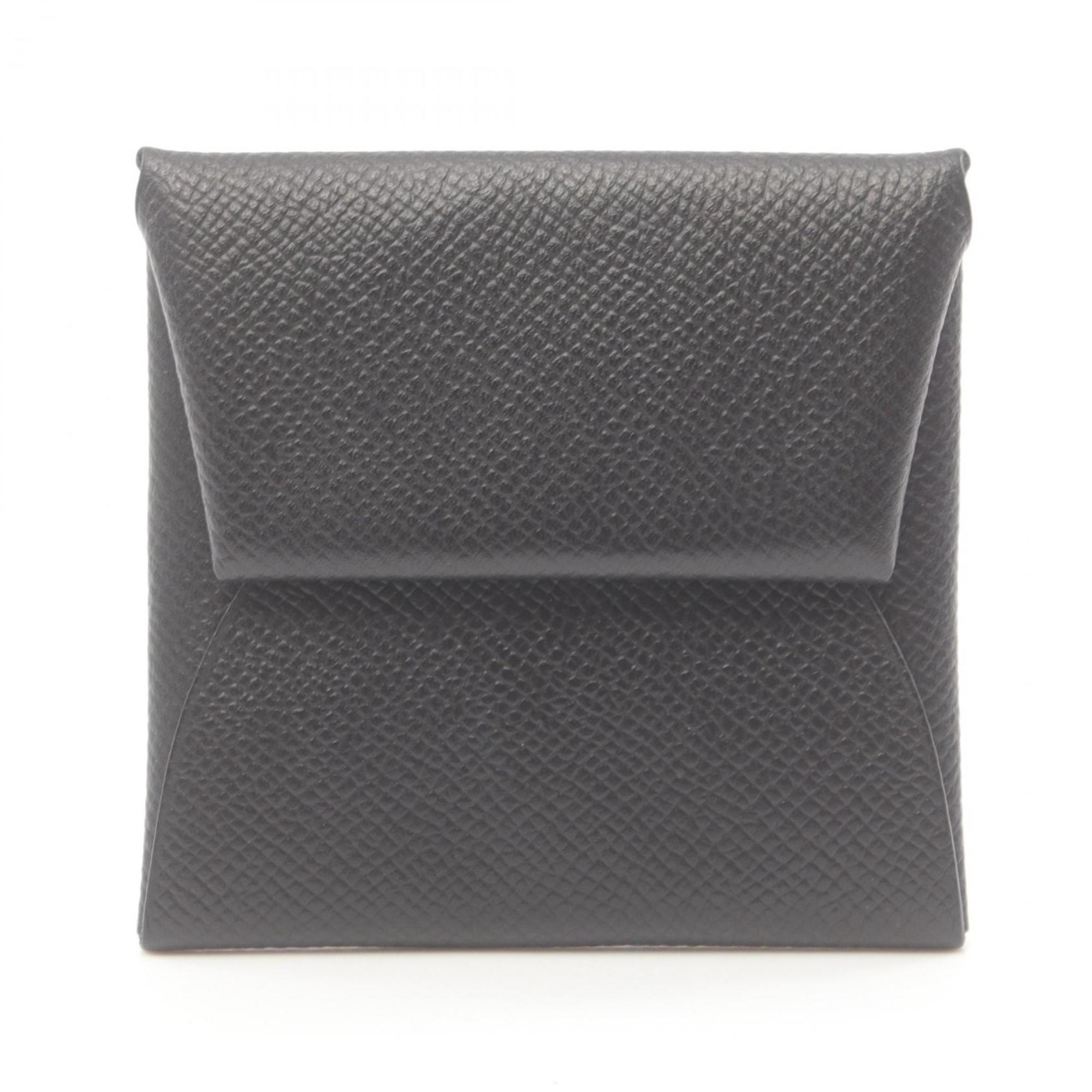 Hermes HERMES Bastia Wallet/Coin Case Wallet Epsom Leather Women's Black