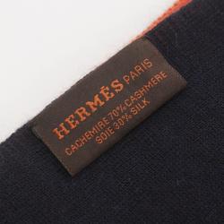 Hermes HERMES Scarf Clothing Silk Cashmere Men Women Orange