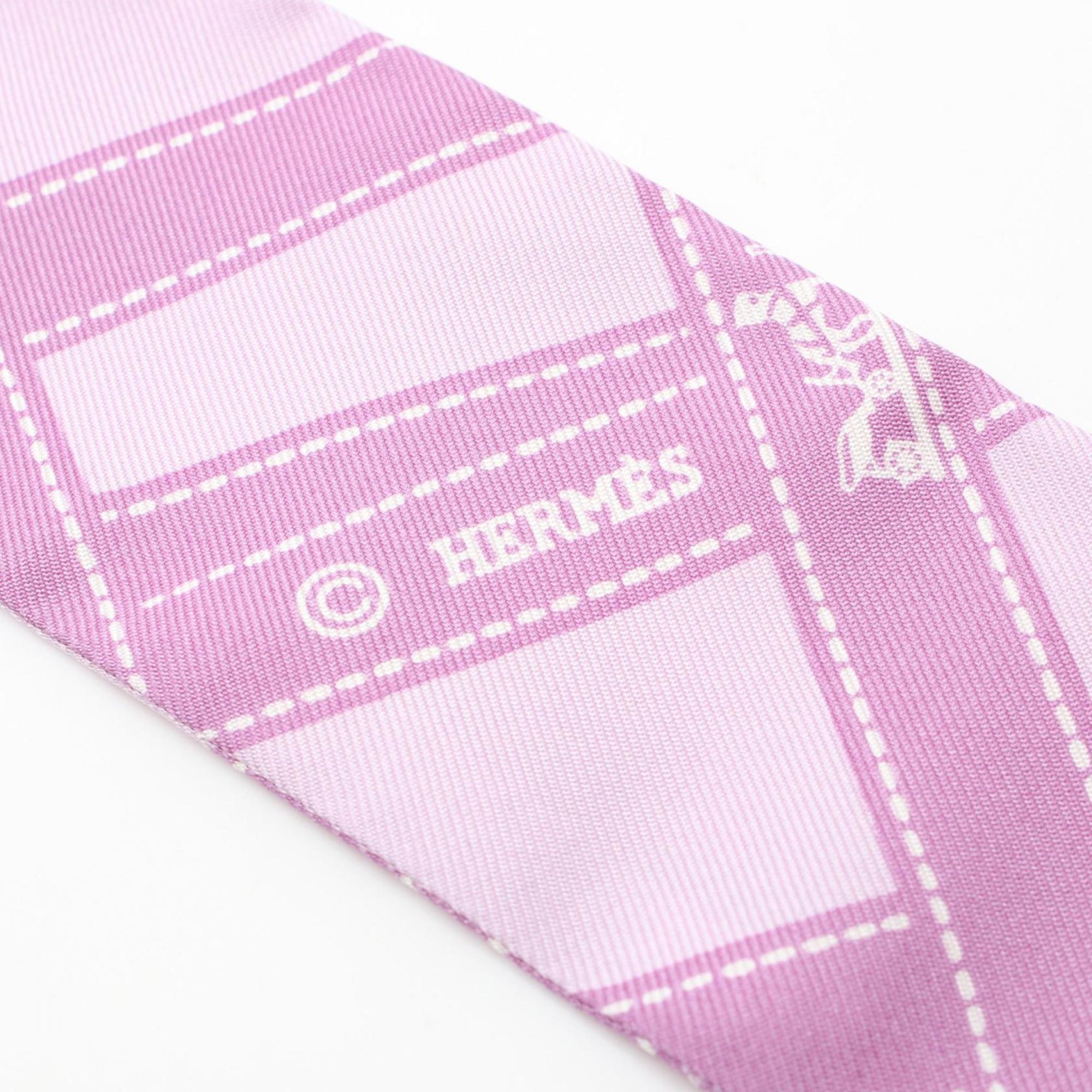 Hermes HERMES Twilly Bordeaux Scarf Silk Women's Purple