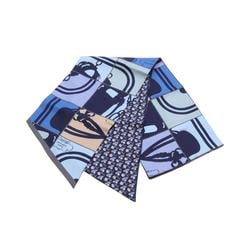 Hermes HERMES Maxi Twilly BRIDES de GALA En Desordre Scarf Silk Women's Blue Navy Multicolor