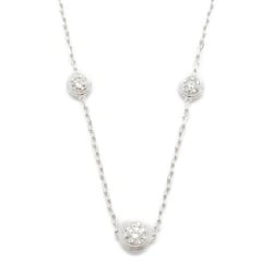 Cartier Diamant Legende 3P Diamond Necklace, K18WG (White Gold), Diamond, Women's, Clear