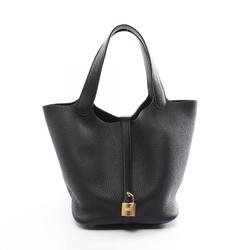 Hermes HERMES Picotin Lock MM Handbag Bag Taurillon Clemence Women's Black