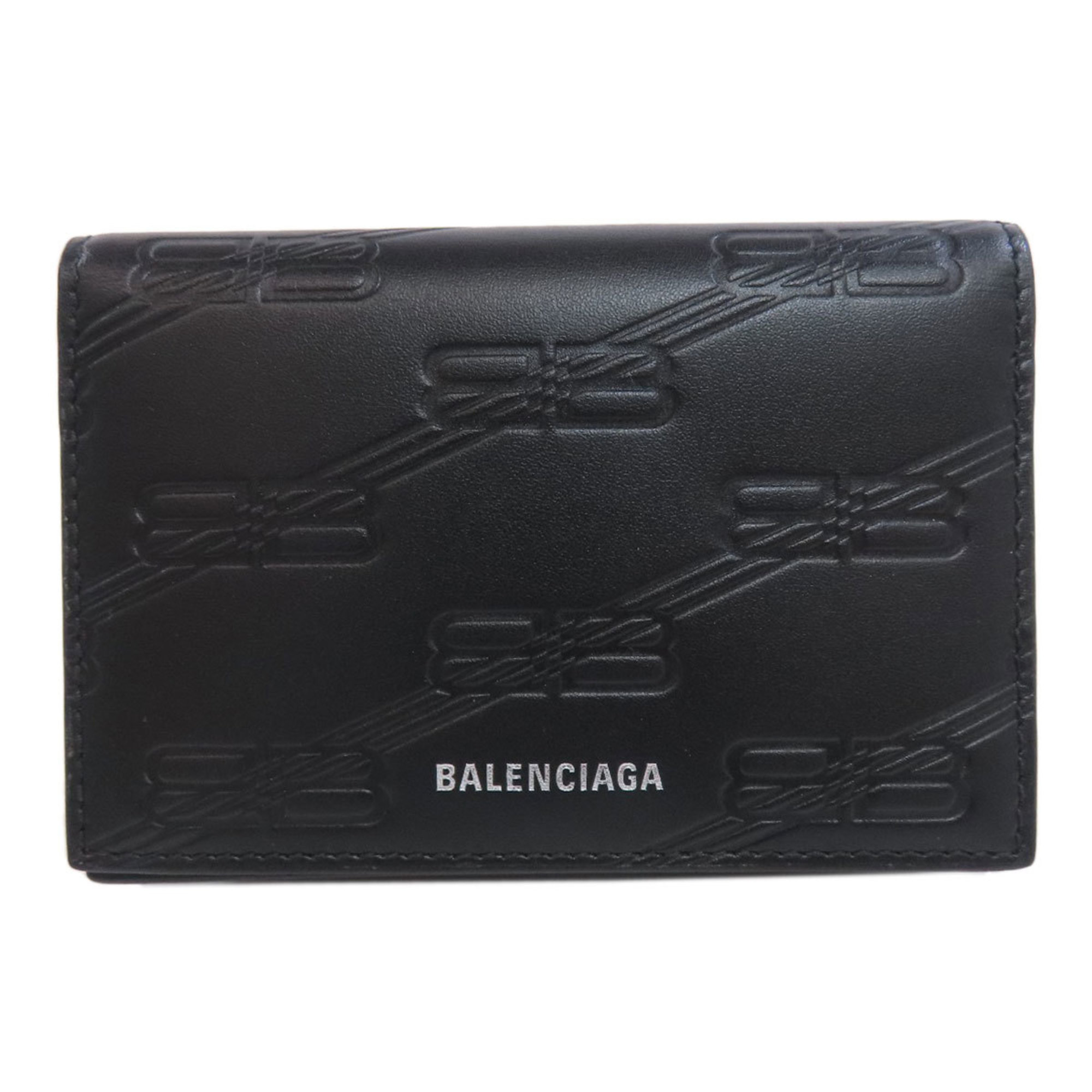 BALENCIAGA 722476 BB Business Card Holder/Card Case Leather Women's