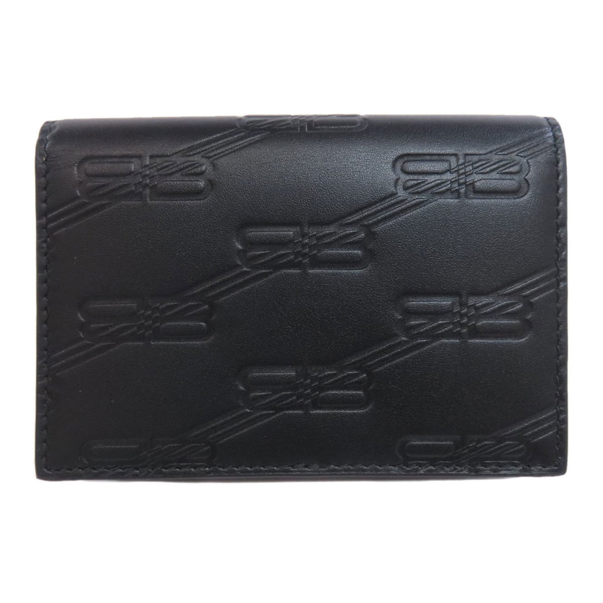 BALENCIAGA 722476 BB Business Card Holder/Card Case Leather Women's