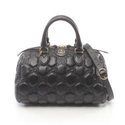 GUCCI GG Matelasse Handbag Bag Leather Women's Black 702242