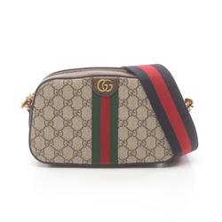 Gucci Ophidia GG Supreme Small Crossbody Bag Shoulder Coated Canvas Leather Men's Beige Brown Multicolor 752591FACFW8920