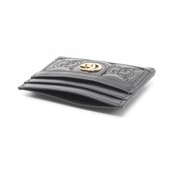 GUCCI GG Matelasse Business Card Holder/Card Case Leather Men's Women's Black 723790UM8IG1000