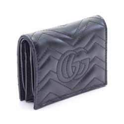 Gucci GG Marmont Bi-fold Wallet Leather Women's Black 466492DTD1T1000