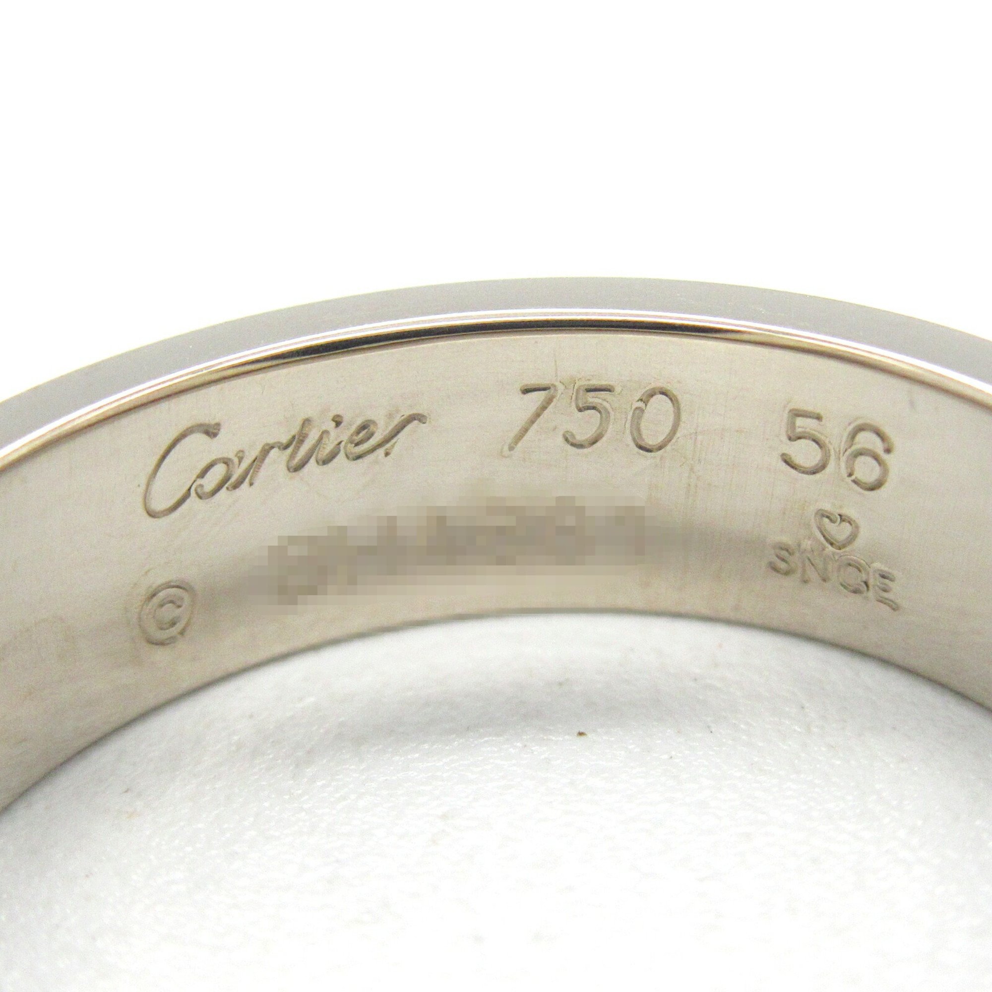 Cartier Love Ring, K18WG (White Gold), Men's, Women's, Silver