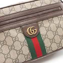 GUCCI Ophidia GG Supreme Waist Bag Body Coated Canvas Leather Men Women Beige Brown Multicolor 57479697SIT8747