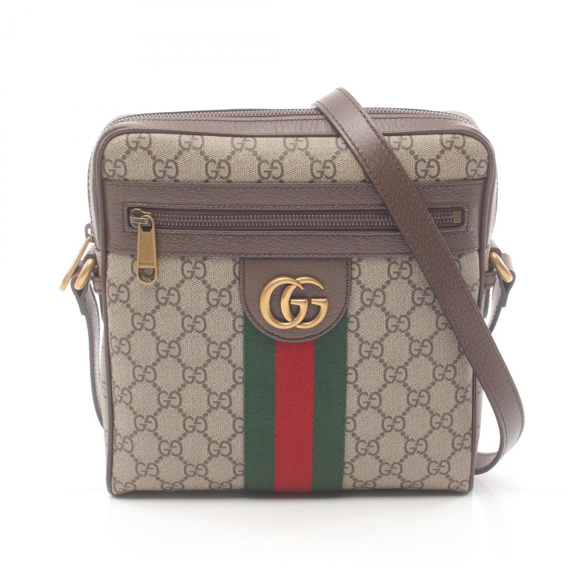 Gucci Ophidia GG Small Supreme Shoulder Bag Coated Canvas Leather Men Women Beige Brown Multicolor 54792696IWT8745