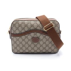 Gucci Interlocking G GG Supreme Shoulder Bag Coated Canvas Leather Men's Women's Beige Brown 67589192THG8563