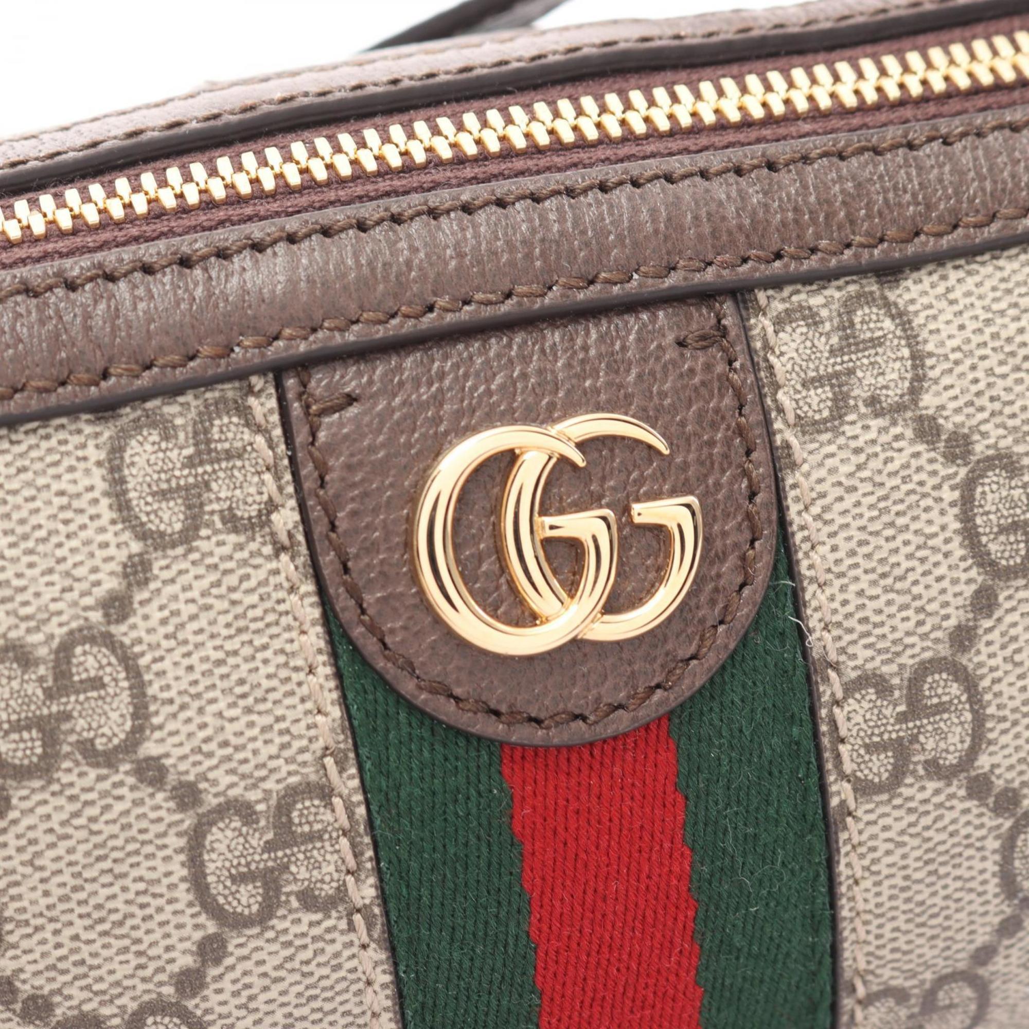 GUCCI Ophidia GG Supreme Shoulder Bag, Coated Canvas, Leather, Women's, Beige, Brown, Multicolor, 79520896IWG8745