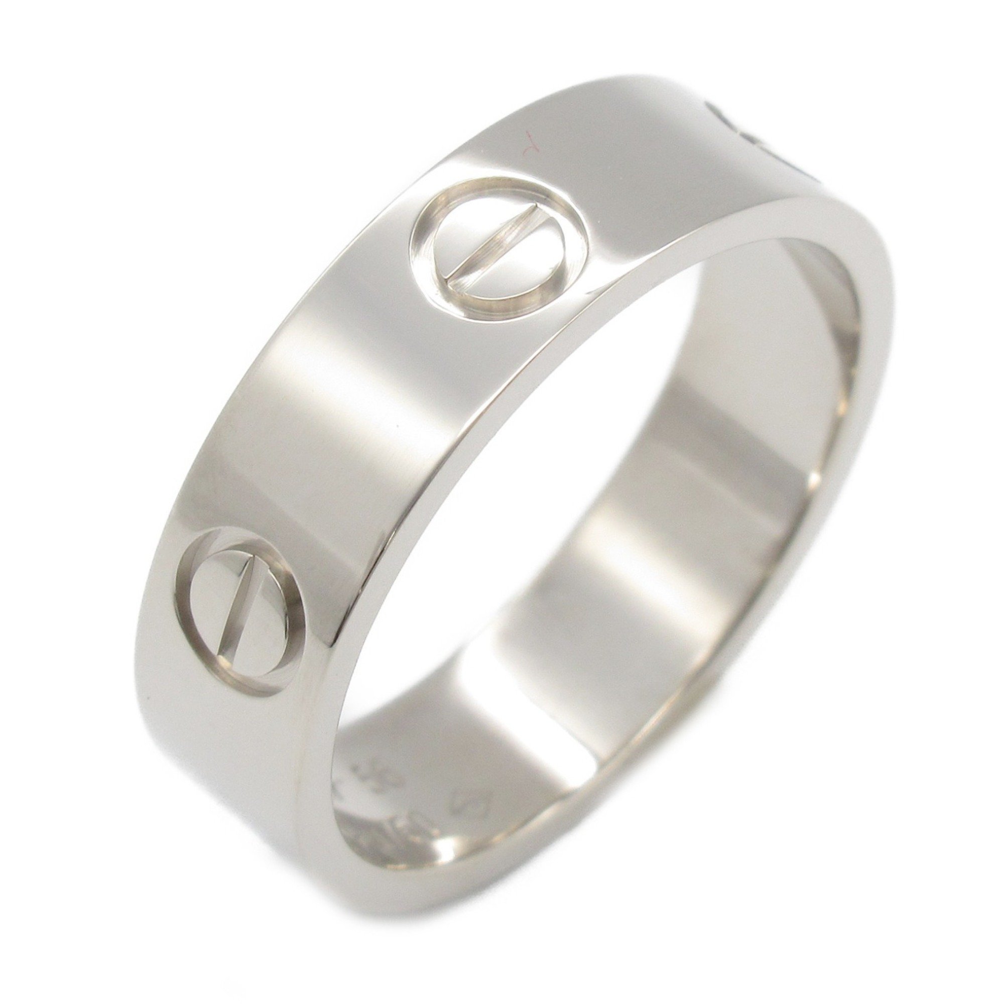 Cartier Love Ring, K18WG (White Gold), Men's, Women's, Silver