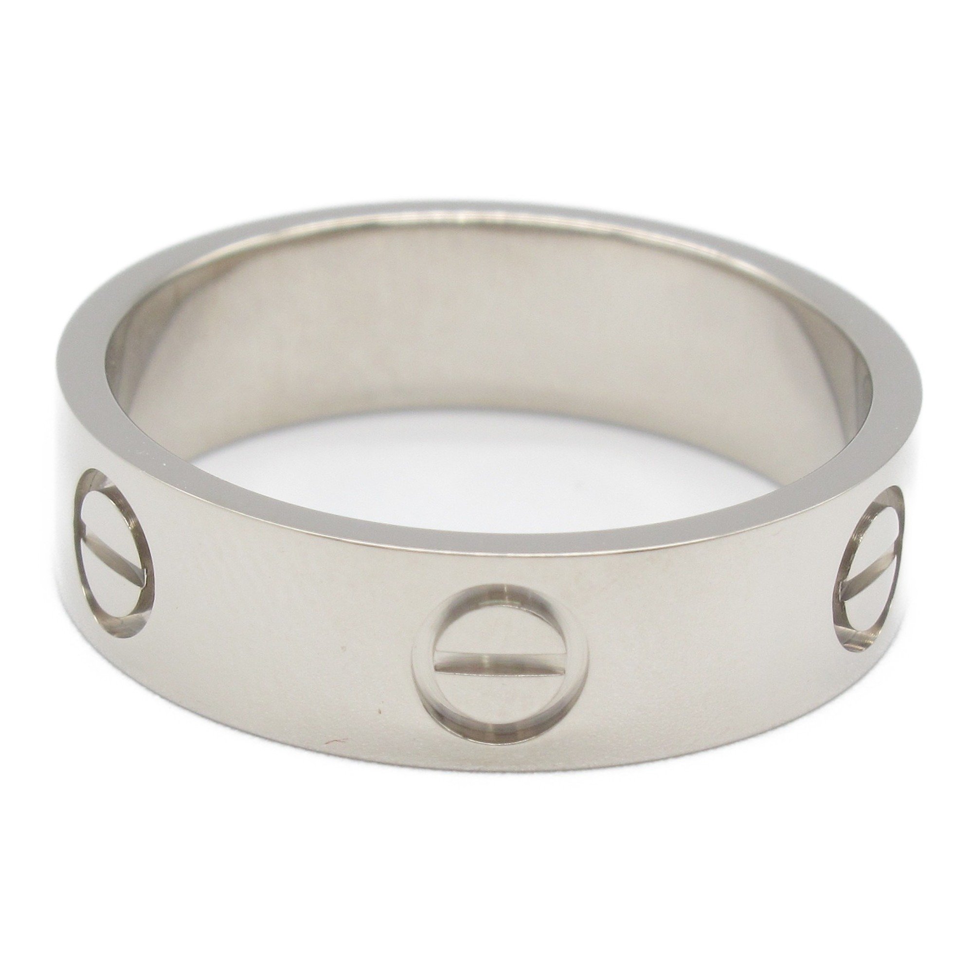 Cartier Love Ring, K18WG (White Gold), Men's, Women's, Silver