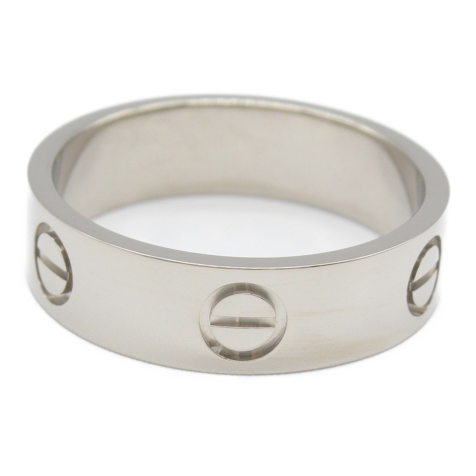 Cartier Love Ring, K18WG (White Gold), Men's, Women's, Silver