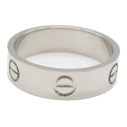 Cartier Love Ring, K18WG (White Gold), Men's, Women's, Silver