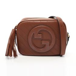 GUCCI Blondie Shoulder Bag Leather Women's Brown 7423601IV0G2535