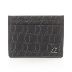 Christian Louboutin Business Card Holder/Card Case Canvas Leather Men's Black 1245224B137