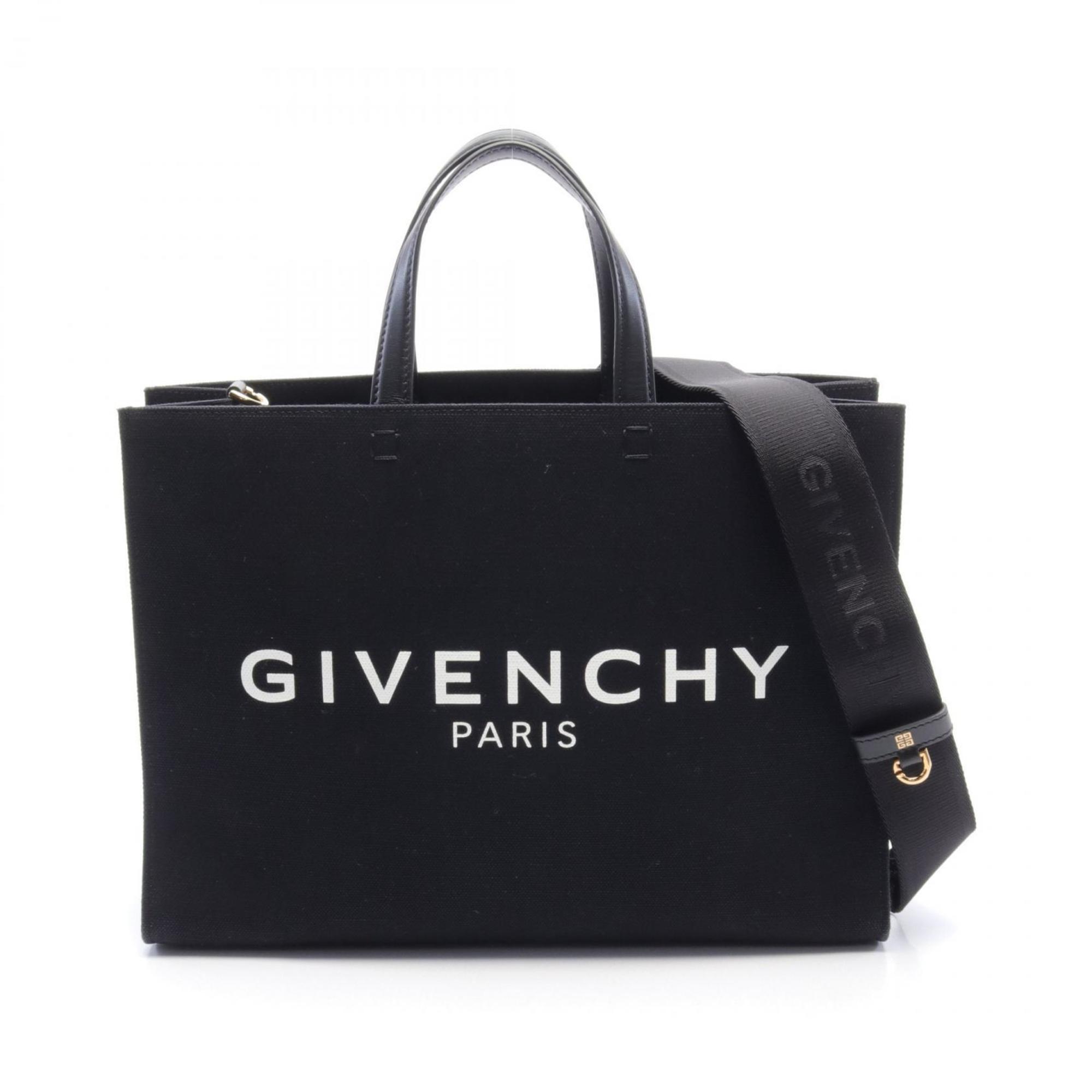 Givenchy G-TOTE Tote Bag Canvas Leather Women's Black White BB50N2B1F1