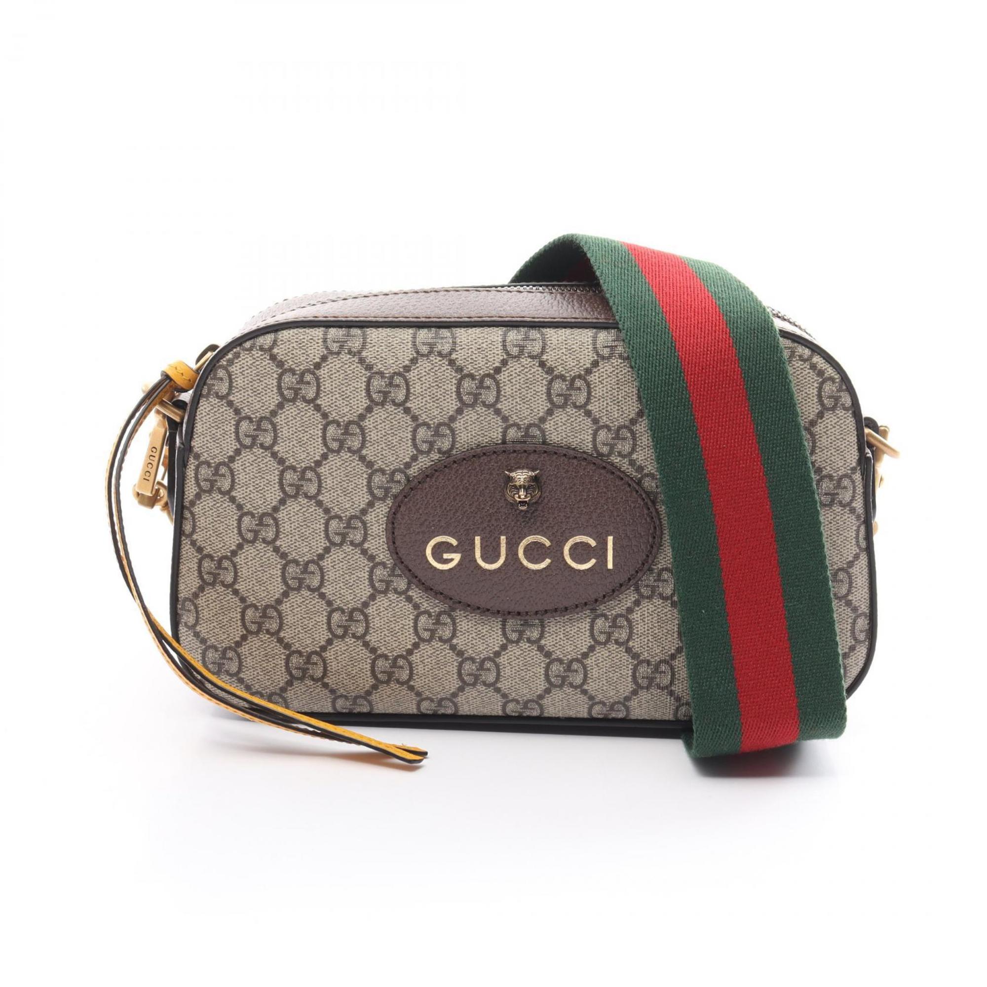 Gucci GUCCI 100 GG Kaleidoscope Shoulder Bag Coated Canvas Leather Women's Beige Brown Multicolor 476466K9GVT8856