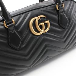 GUCCI GG Marmont Medium Bag Tote Leather Women's Black 795218AABZB1000