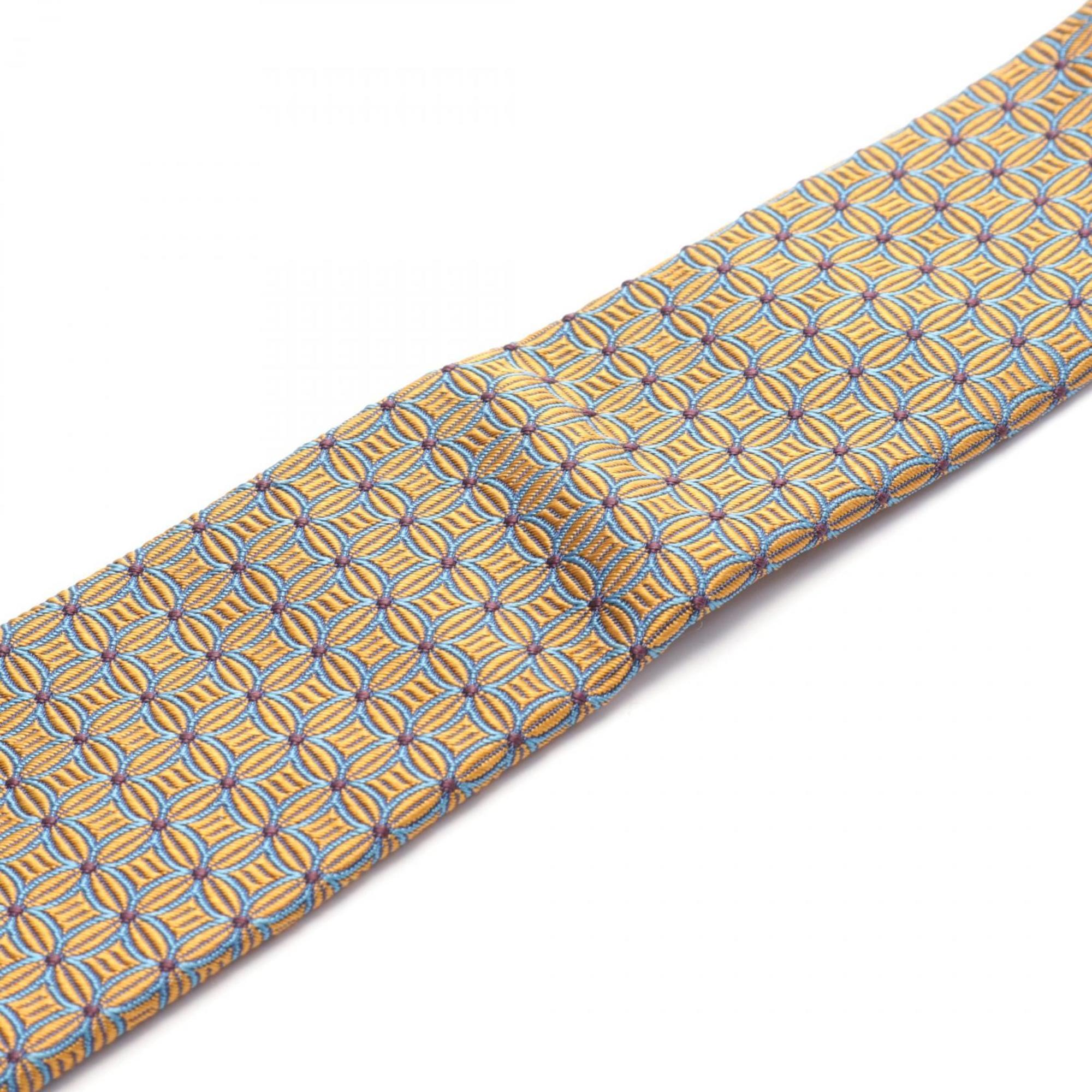 Hermes HERMES Necktie Clothing Silk Men's Brown Blue