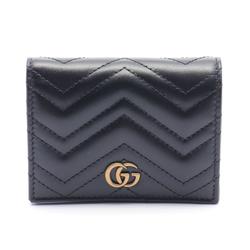 GUCCI GG Marmont Bi-fold Wallet Leather Women's Black 466492DTD1T1000