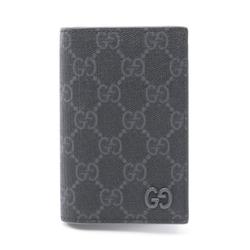 GUCCI Business Card Holder/Card Case, Coated Canvas, Men's, Gray, 768249FACQC1048